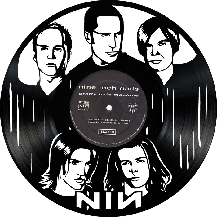 nine inch nails Laser Cut Vinyl Record artist representation or vinyl clock