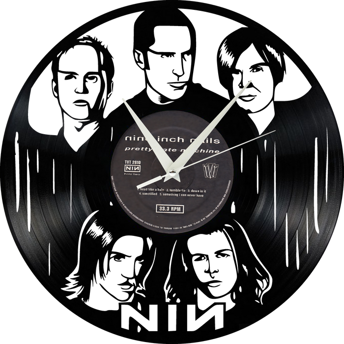 nine inch nails Laser Cut Vinyl Record artist representation or vinyl clock