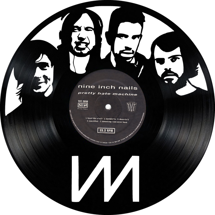 nine inch nails Laser Cut Vinyl Record artist representation or vinyl clock
