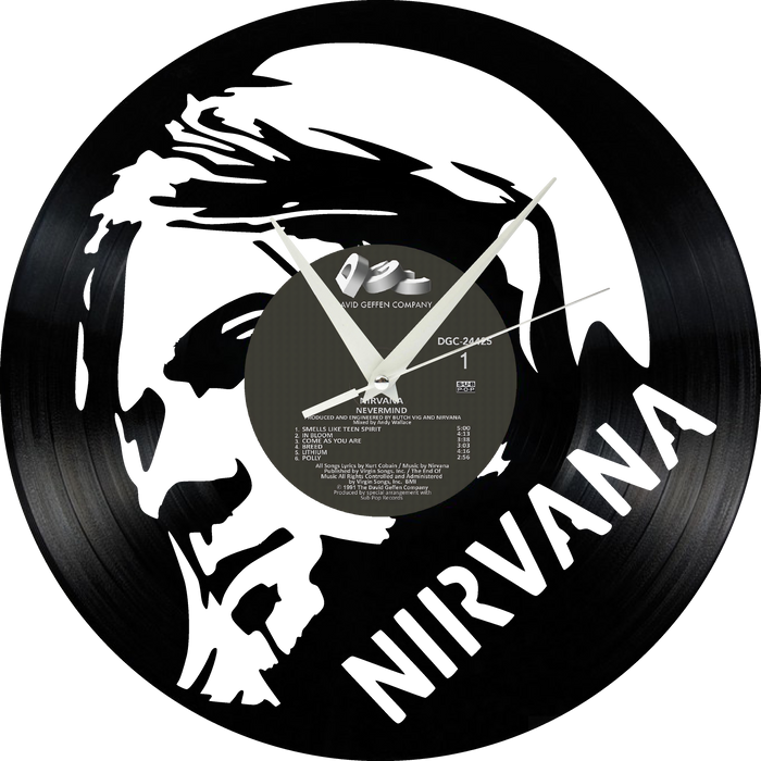nirvana Laser Cut Vinyl Record artist representation or vinyl clock
