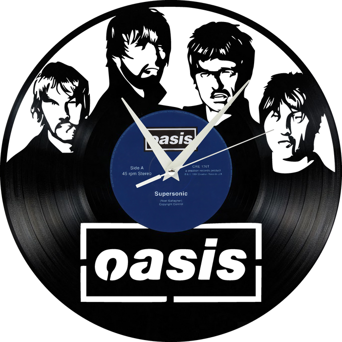 oasis Laser Cut Vinyl Record artist representation or vinyl clock