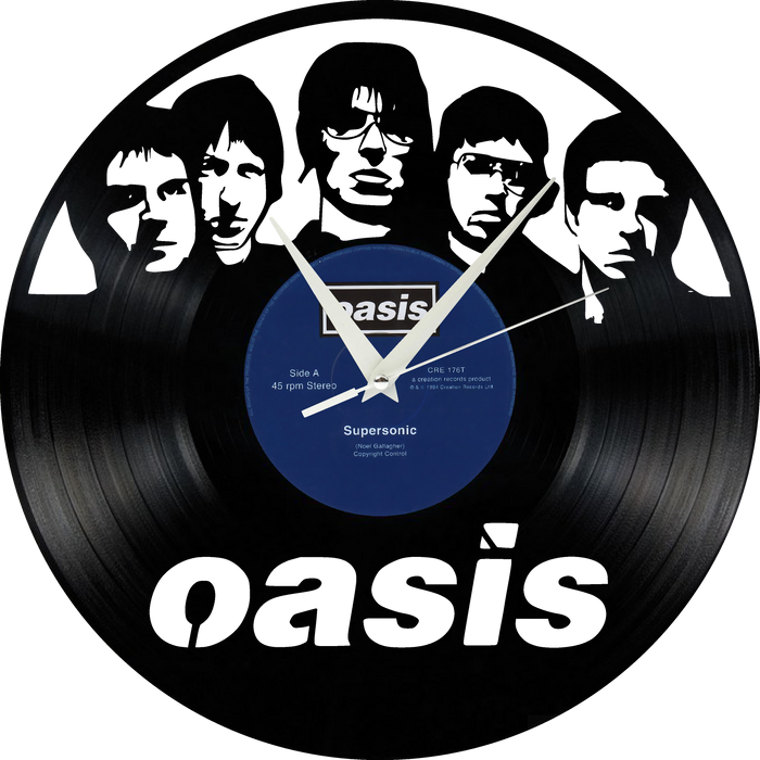 oasis Laser Cut Vinyl Record artist representation or vinyl clock