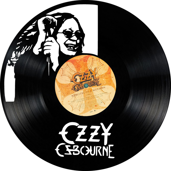 ozzy Laser Cut Vinyl Record artist representation or vinyl clock