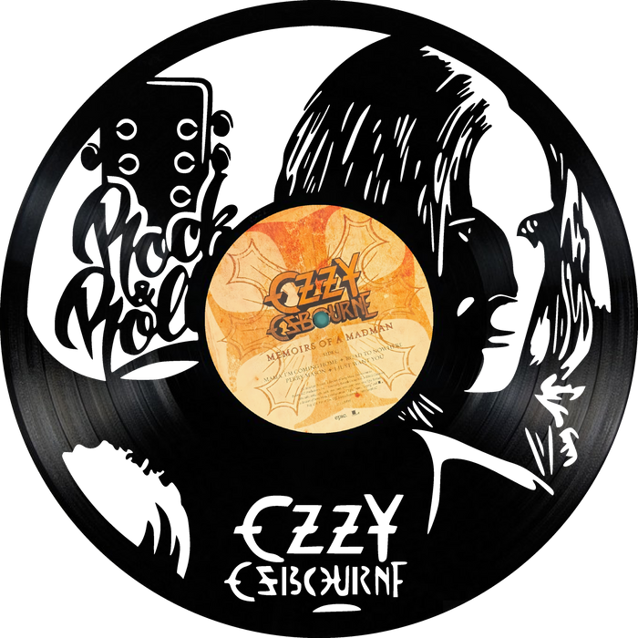 ozzy Laser Cut Vinyl Record artist representation or vinyl clock