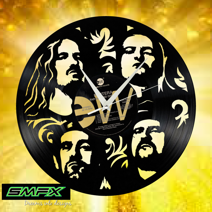 Pantera Laser Cut Vinyl Record artist representation or vinyl clock