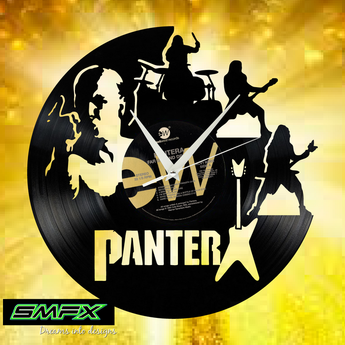 Pantera Laser Cut Vinyl Record artist representation or vinyl clock