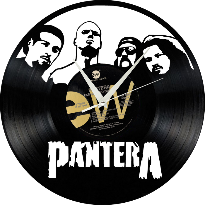 Pantera Laser Cut Vinyl Record artist representation or vinyl clock