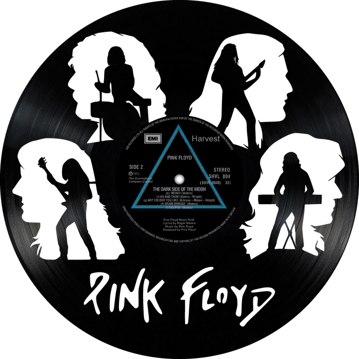 pink floyd Laser Cut Vinyl Record artist representation or vinyl clock