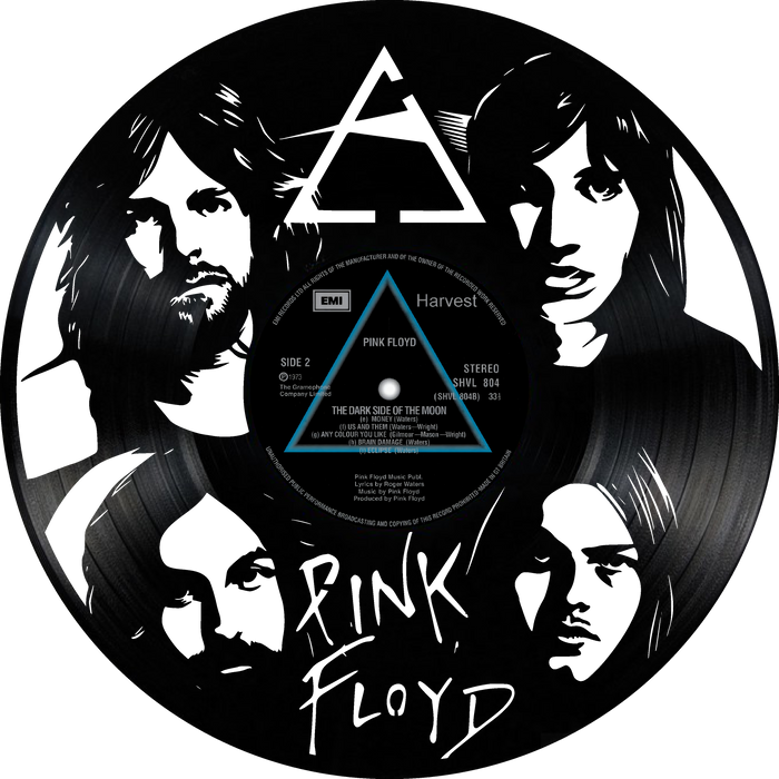 pink floyd Laser Cut Vinyl Record artist representation or vinyl clock