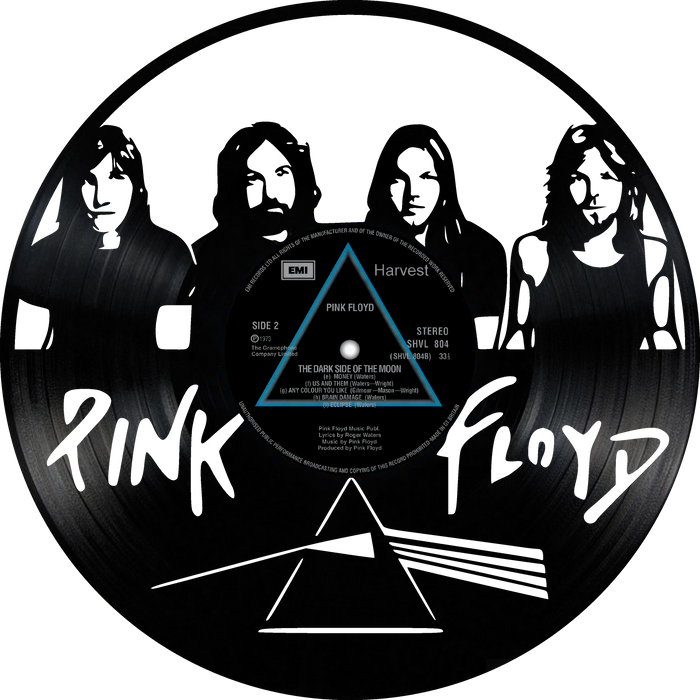 pink floyd Laser Cut Vinyl Record artist representation or vinyl clock
