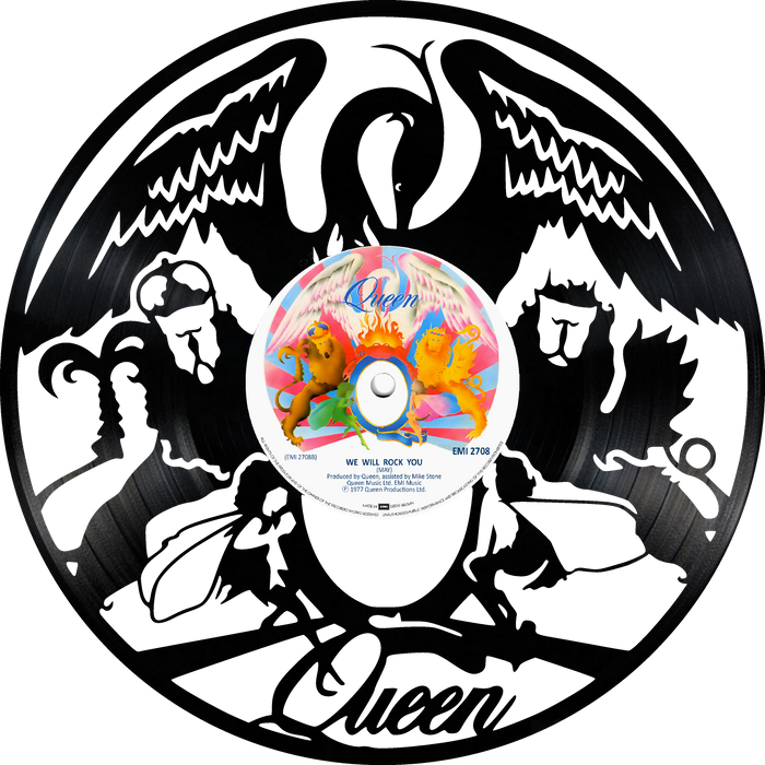 queen Laser Cut Vinyl Record artist representation or vinyl clock