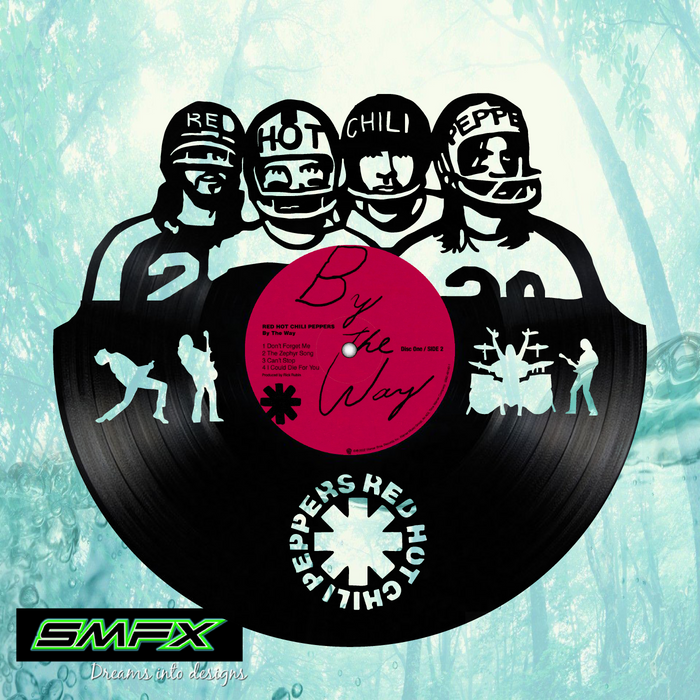 red hot chili peppers Laser Cut Vinyl Record artist representation or vinyl clock