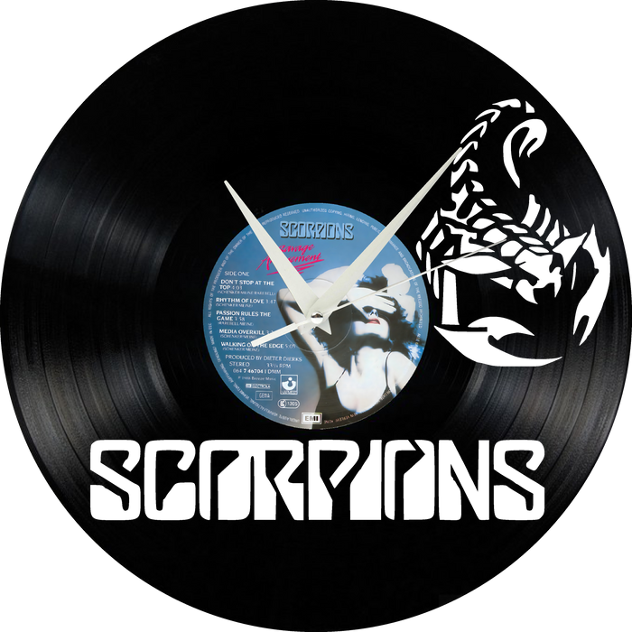 SCORPIONS Laser Cut Vinyl Record artist representation or vinyl clock