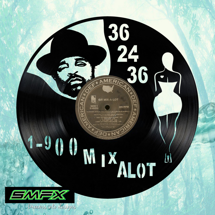sir mix a lot Laser Cut Vinyl Record artist representation or vinyl clock