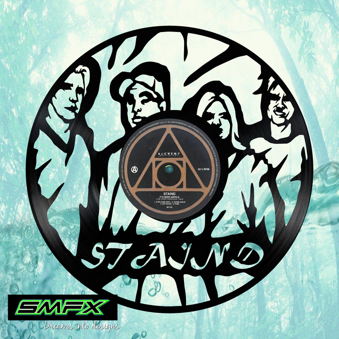 staind Laser Cut Vinyl Record artist representation or vinyl clock