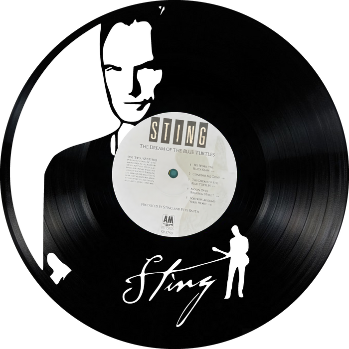 sting Laser Cut Vinyl Record artist representation or vinyl clock