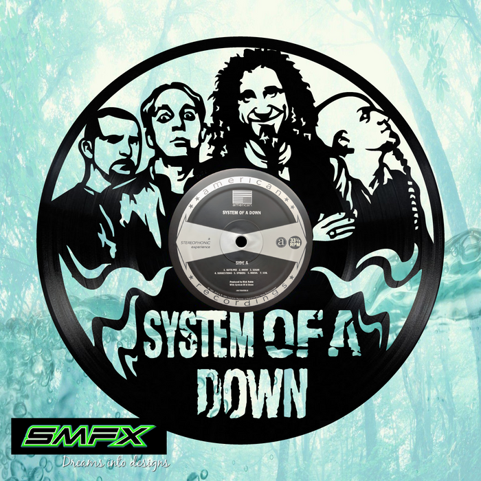 system of a down Laser Cut Vinyl Record artist representation or vinyl clock