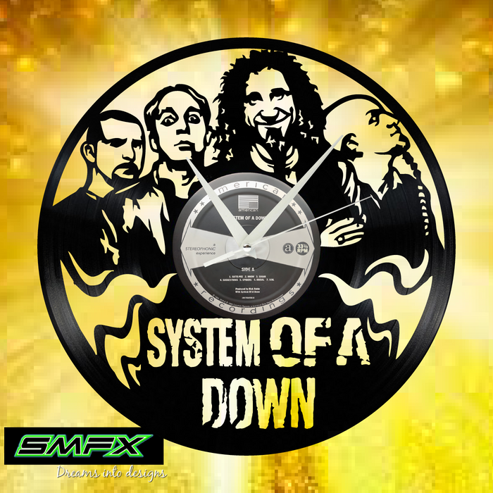 system of a down Laser Cut Vinyl Record artist representation or vinyl clock