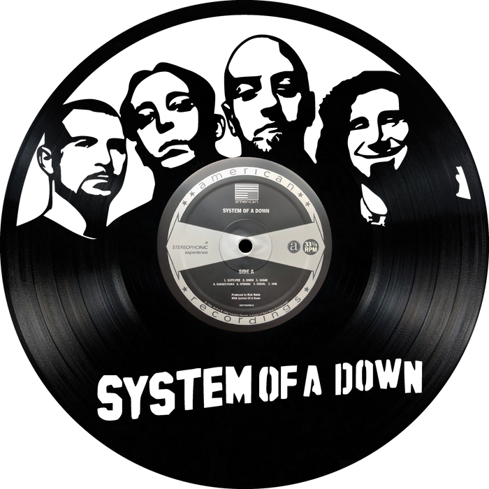 system of a down Laser Cut Vinyl Record artist representation or vinyl clock