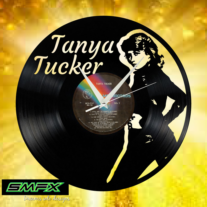 tanya tucker Laser Cut Vinyl Record artist representation or vinyl clock