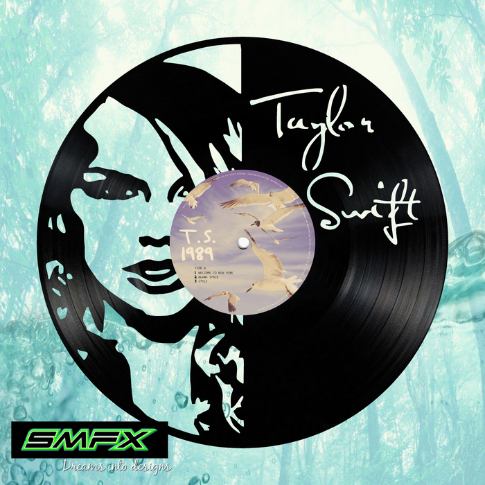 taylor swift Laser Cut Vinyl Record artist representation or vinyl clock