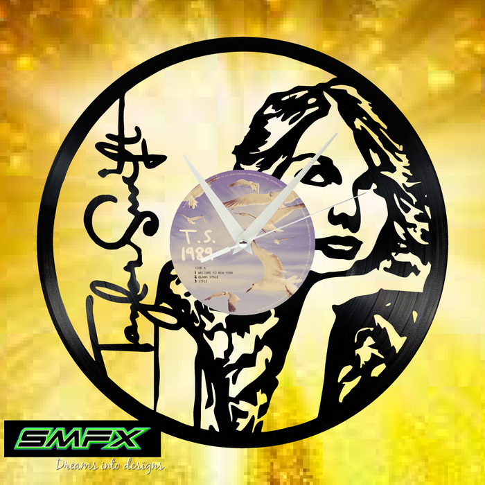 taylor swift Laser Cut Vinyl Record artist representation or vinyl clock