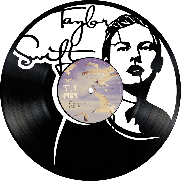 taylor swift Laser Cut Vinyl Record artist representation or vinyl clock