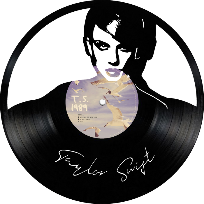 taylor swift Laser Cut Vinyl Record artist representation or vinyl clock