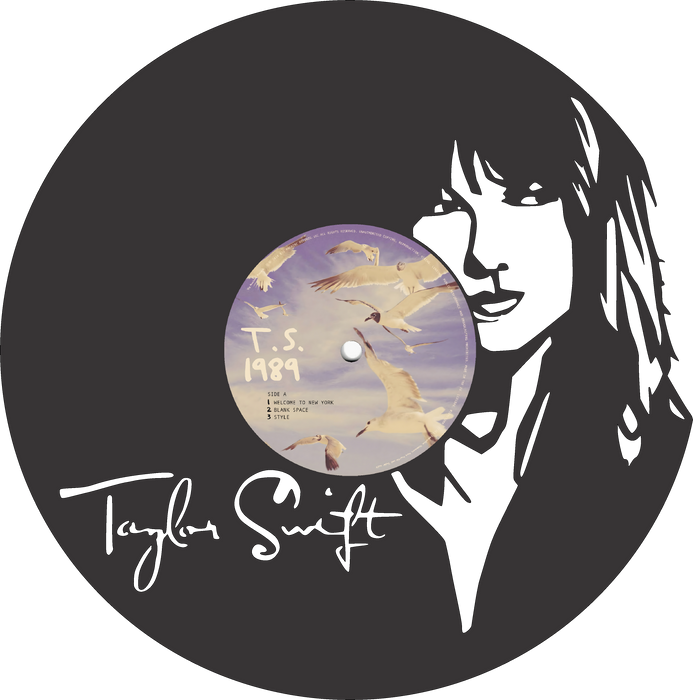taylor swift Laser Cut Vinyl Record artist representation or vinyl clock