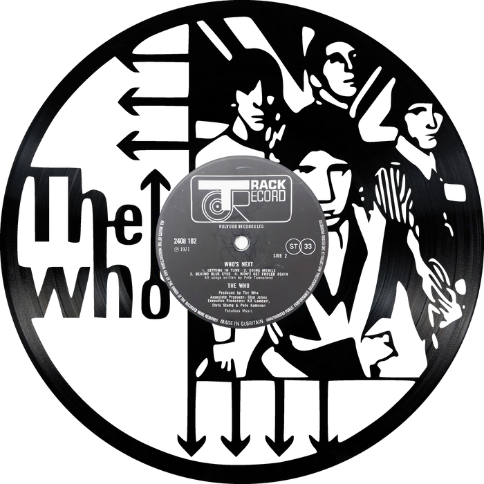 the Who Laser Cut Vinyl Record artist representation or vinyl clock