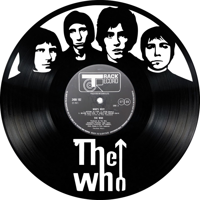 the Who Laser Cut Vinyl Record artist representation or vinyl clock