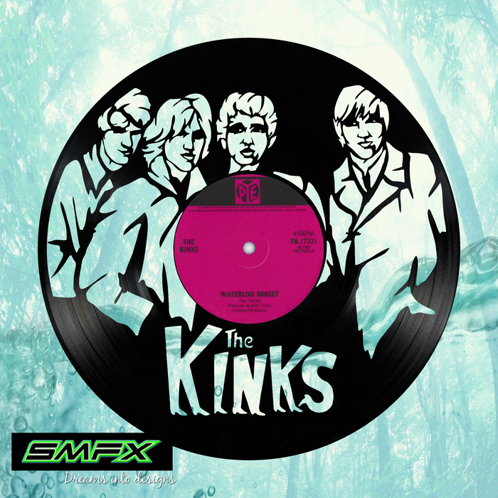 the kinks Laser Cut Vinyl Record artist representation or vinyl clock