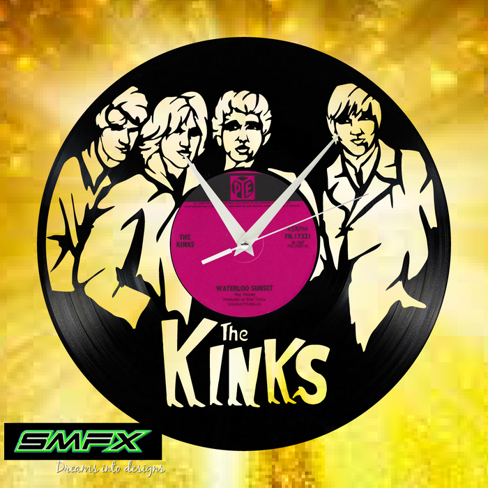 the kinks Laser Cut Vinyl Record artist representation or vinyl clock