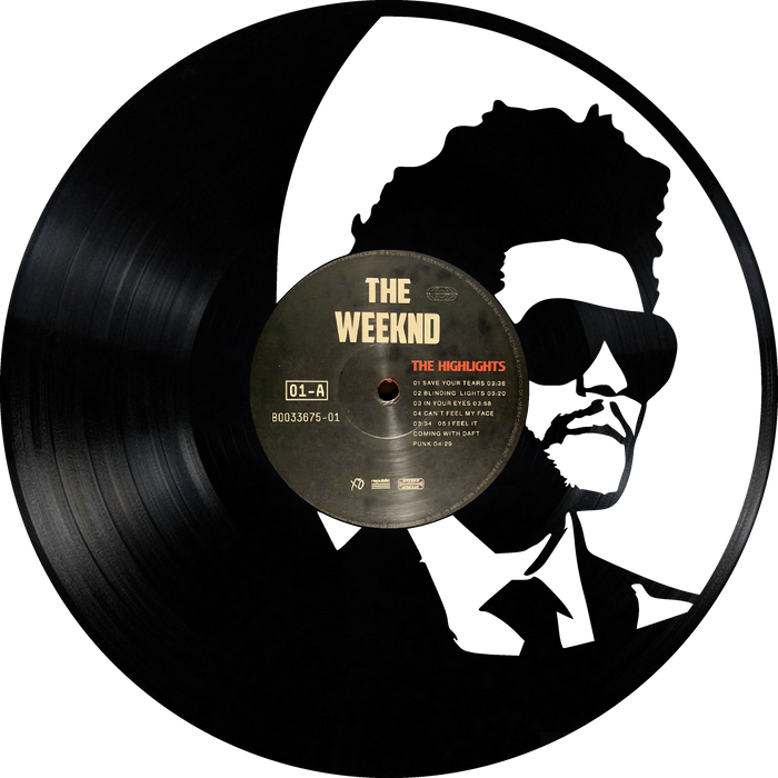 the weeknd Laser Cut Vinyl Record artist representation or vinyl clock