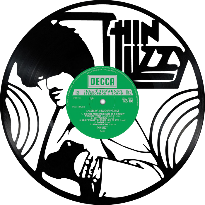thin lizzy Laser Cut Vinyl Record artist representation or vinyl clock