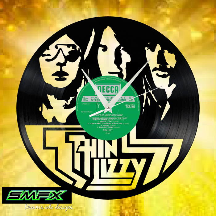 thin lizzy Laser Cut Vinyl Record artist representation or vinyl clock