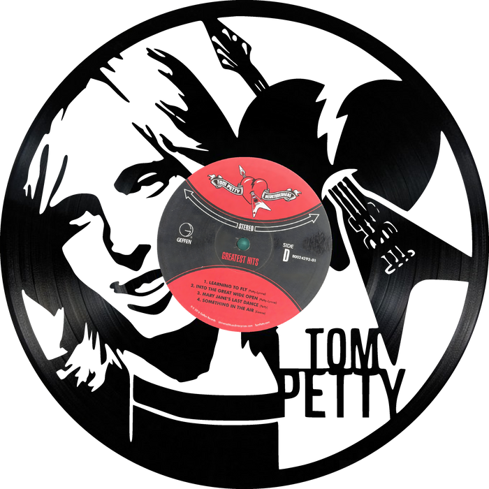 tom petty Laser Cut Vinyl Record artist representation or vinyl clock