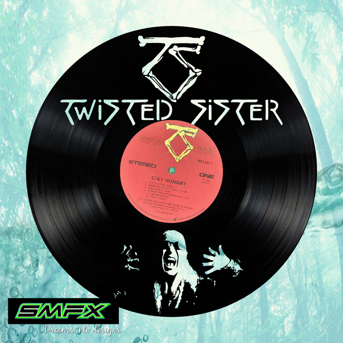 twisted sister Cut Vinyl Record artist representation or vinyl clock