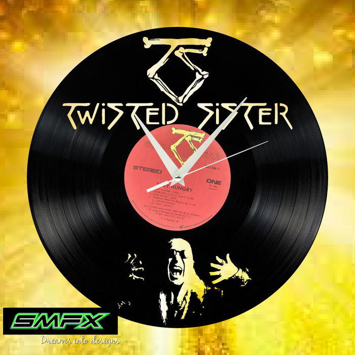 twisted sister Cut Vinyl Record artist representation or vinyl clock