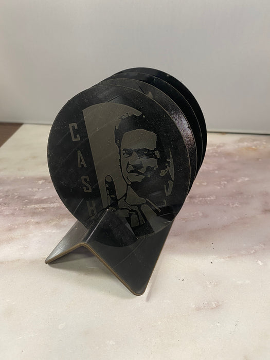 black sabbath  Laser Engraved Coaster Set of 4 Cut Vinyl Record artist representation