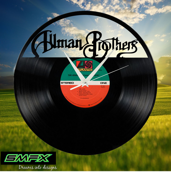 ALLMAN BROTHERS  Laser Cut Vinyl Record artist representation or vinyl clock