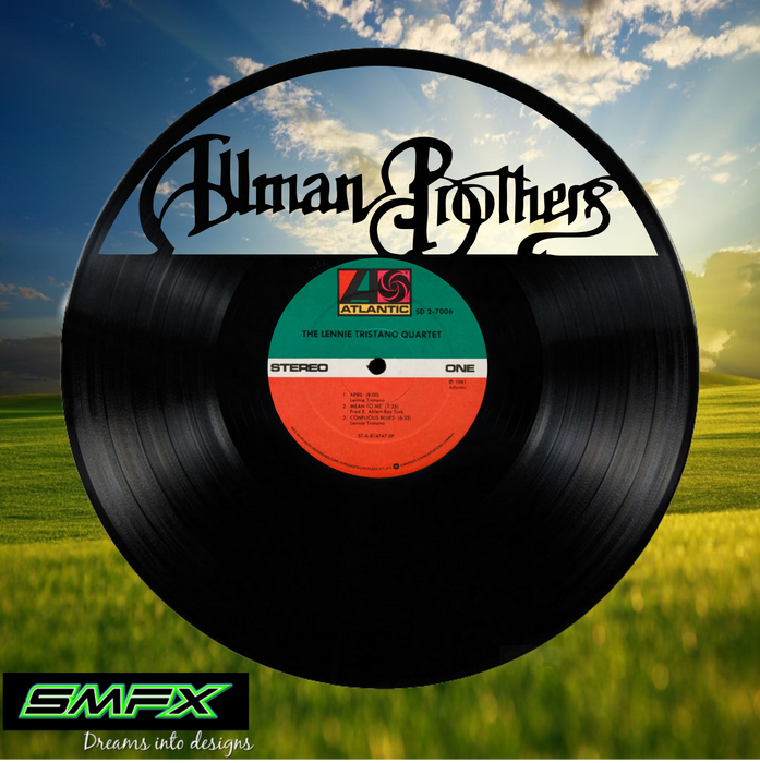 ALLMAN BROTHERS  Laser Cut Vinyl Record artist representation or vinyl clock