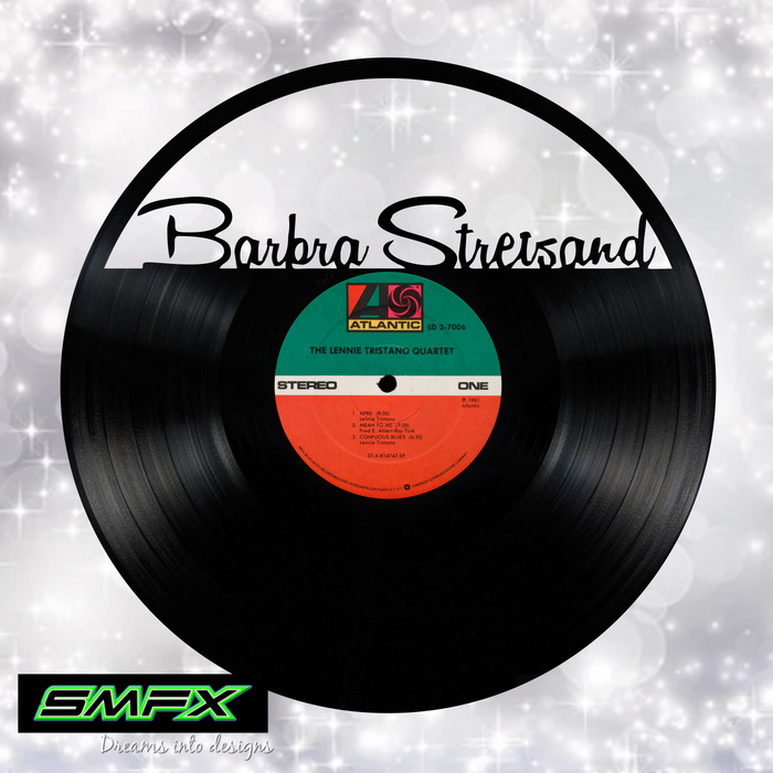 BARBRA STRISAND Laser Cut Vinyl Record artist representation or vinyl clock