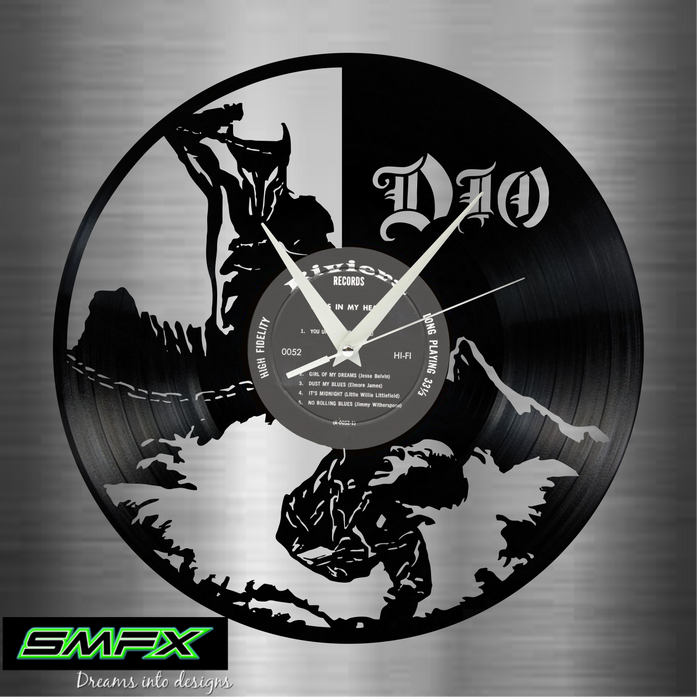 DIO Laser Cut Vinyl Record artist representation or vinyl clock
