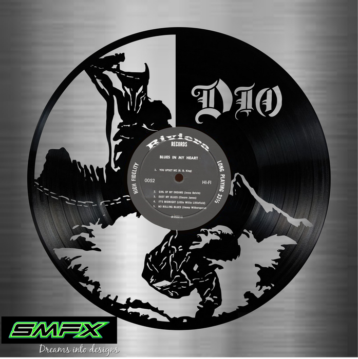 DIO Laser Cut Vinyl Record artist representation or vinyl clock