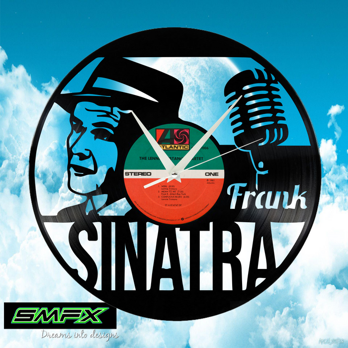 FRANK SINATRA Laser Cut Vinyl Record artist representation or vinyl clock
