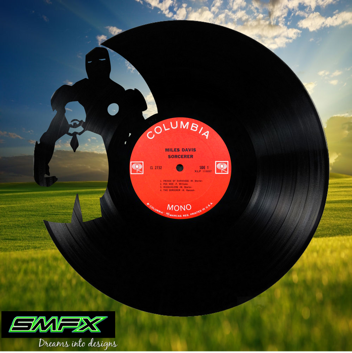 IRON MAN Laser Cut Vinyl Record artist representation or vinyl clock