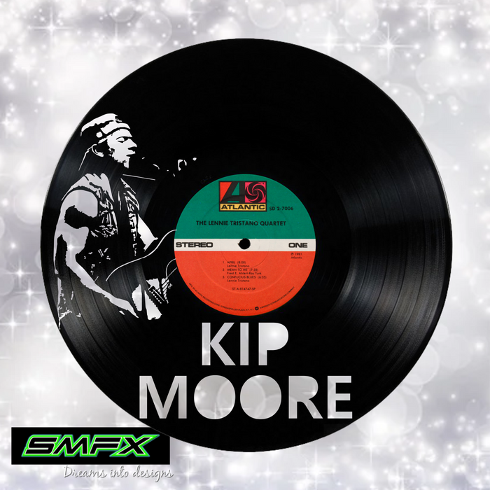 Kip Moore Laser Cut Vinyl Record artist representation or vinyl clock