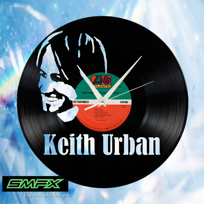 Keith Urban Laser Cut Vinyl Record artist representation or vinyl clock