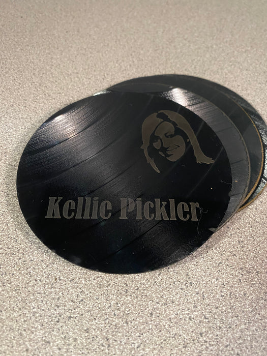 Kellie Pickler Laser Engraved Coaster Set of 4 Cut Vinyl Record artist representation